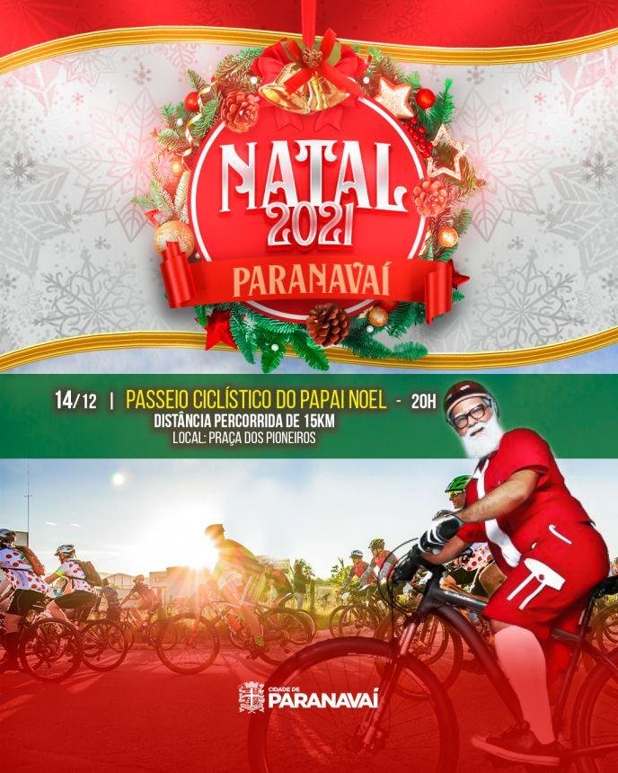 Ciclistas acompanharão carreata do Papai Noel no aniversário de Paranavaí