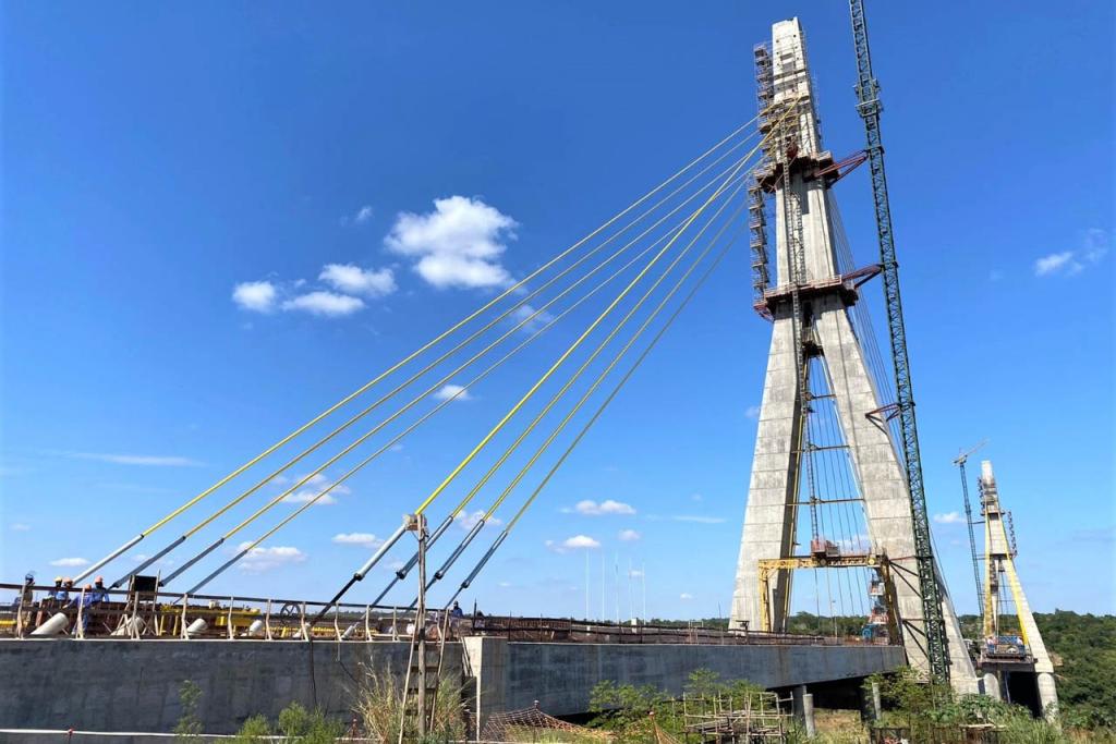 Obras da Ponte da Integração Brasil – Paraguai alcançam 76% de execução