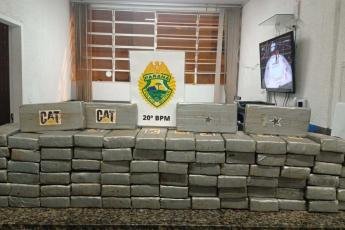 Polícia Militar apreende 112 quilos de cocaína transportados em três...
