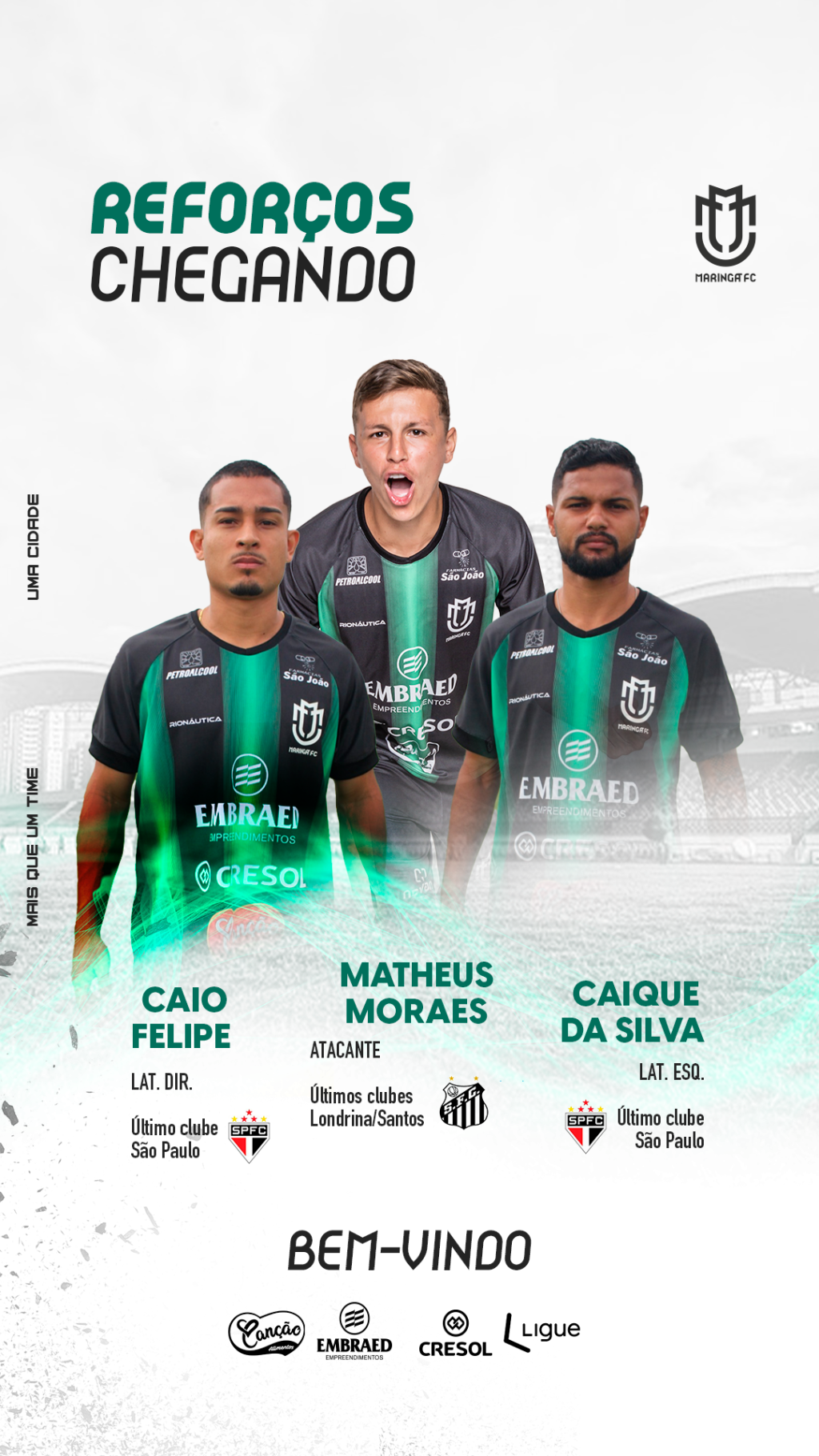 Ex-atletas de São Paulo e Santos são anunciados pelo Maringá Futebol Clube