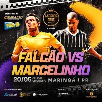 Maringá receberá o Legends Game Brasil com Falcão x Marcelinho...