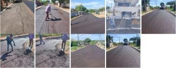 Recape asfaltico nas ruas da cidade de Floraí