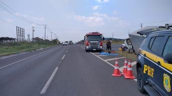 Acidente na BR-376 em Nova Esperança deixa condutor de caminhão...