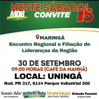 MDB promove encontro em Maringá para filiação de lideranças locais...