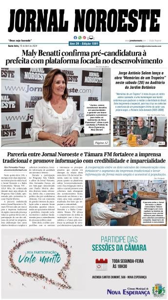 Jornal Noroeste – Edição 1591 - Sexta-feira, 19 de abril...