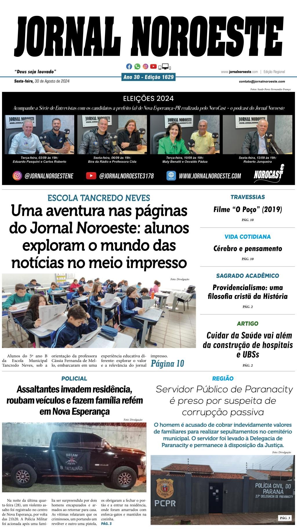 Jornal Noroeste Edição 1629 desta sexta-feira, 30 de agosto de...