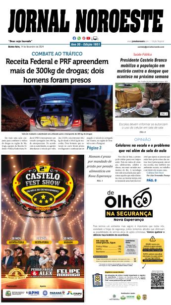 Jornal Noroeste - Edição 1651 desta quinta-feira, 14 de novembro...