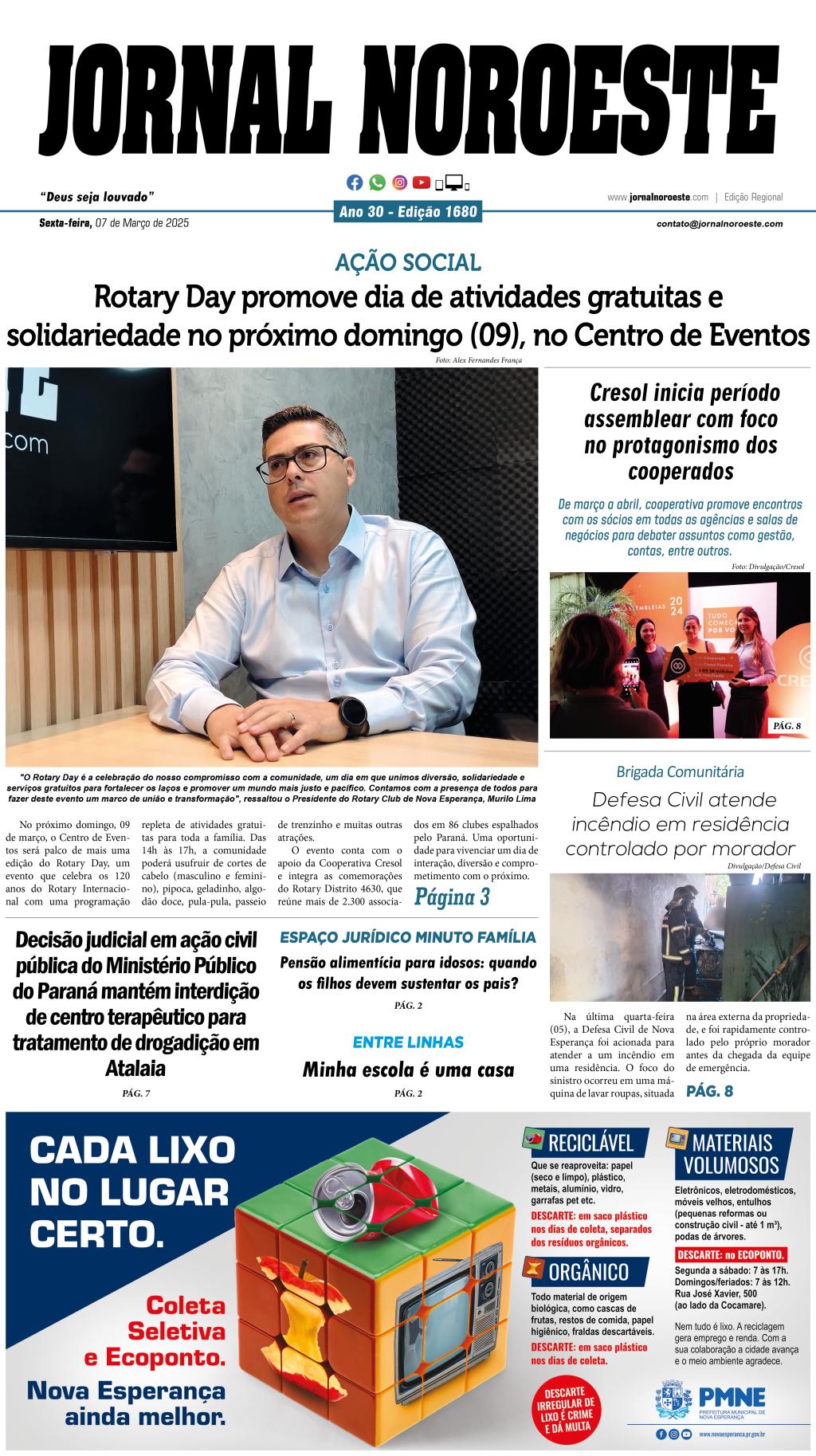 Jornal Noroeste Edição 1680 de sexta-feira, 07 de março de...