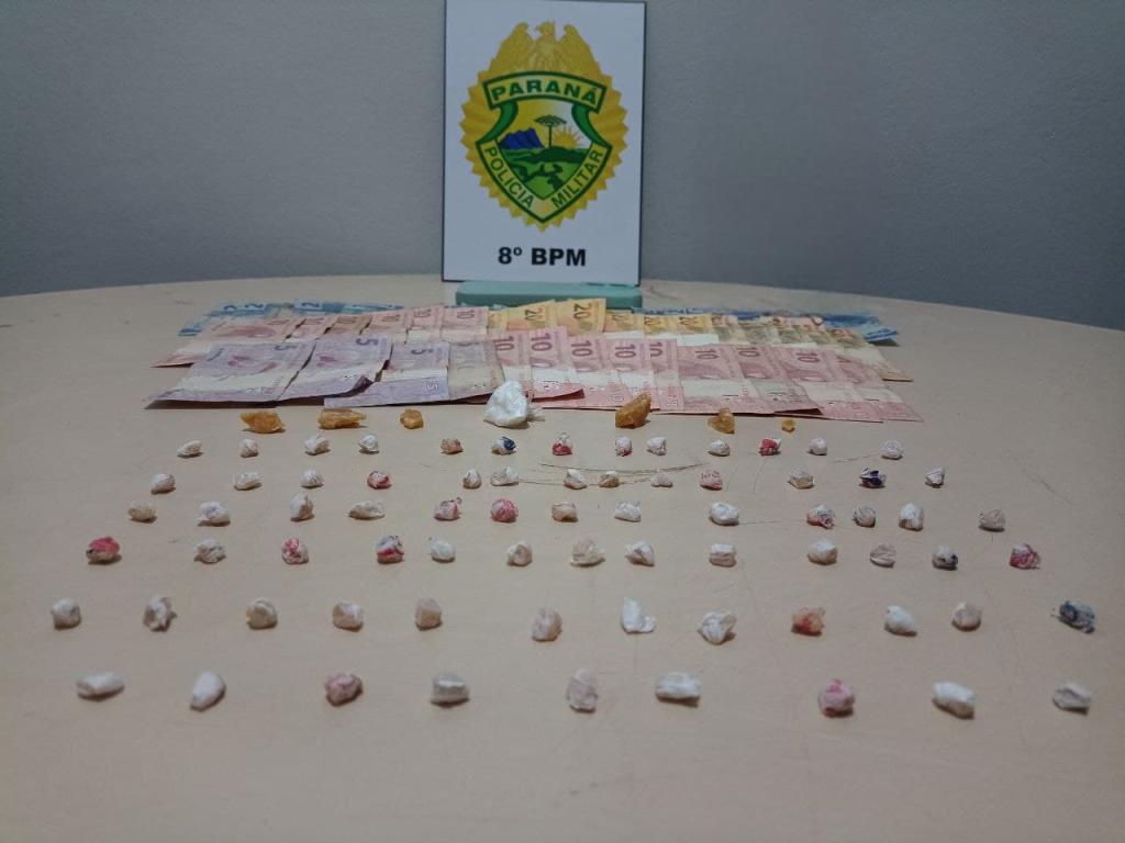 Polícia Militar prende duas pessoas por tráfico de drogas em Paranavaí