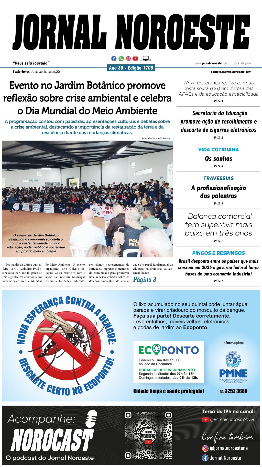Jornal Noroeste - Edição 1705 desta sexta-feira, 06 de junho...