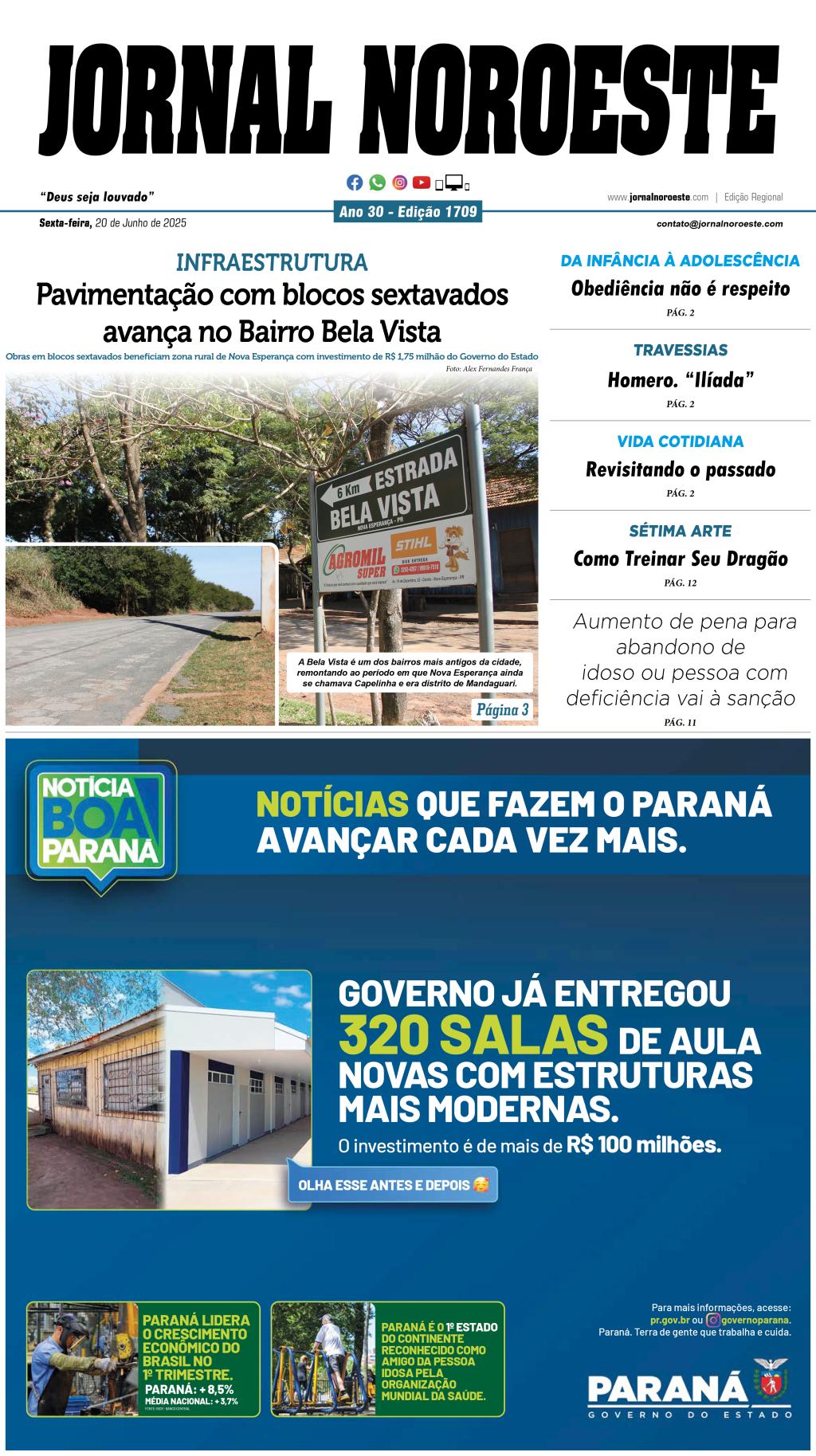 Jornal Noroeste Edição 1709 desta sexta-feira, 20 de junho de...
