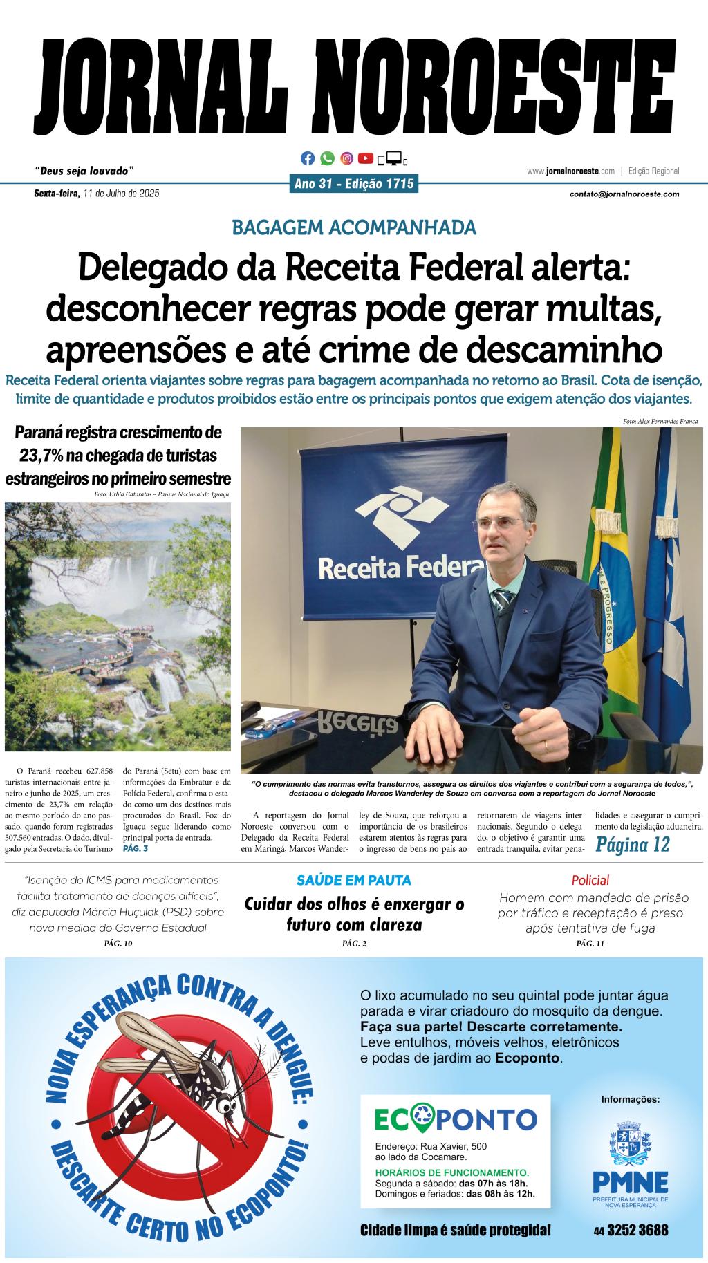 Jornal Noroeste edição 1715 de sexta-feira, 11 de julho de...