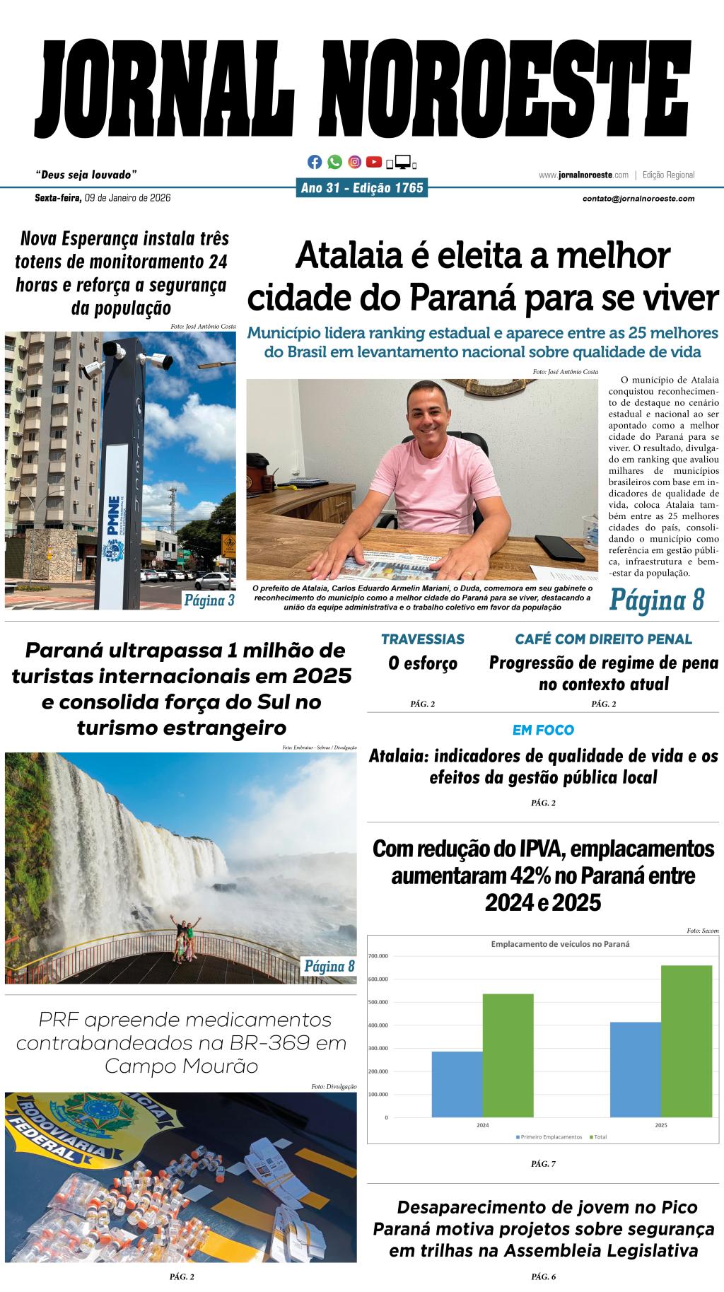 Jornal Noroeste - edição nº 1765 desta sexta-feira, 09 de janeiro de...