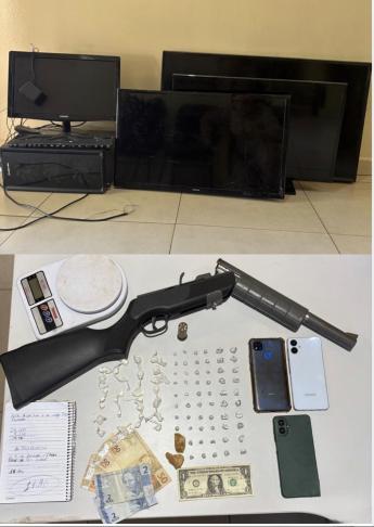 Polícia apreende drogas, arma e motocicleta furtada em Paranacity
