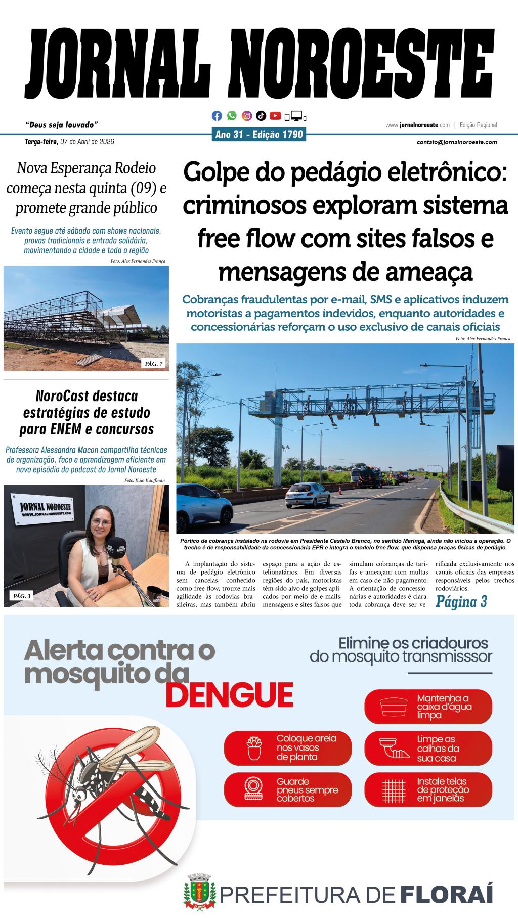 Jornal Noroeste: edição 1790 desta terça-feira, 07 de abril de...