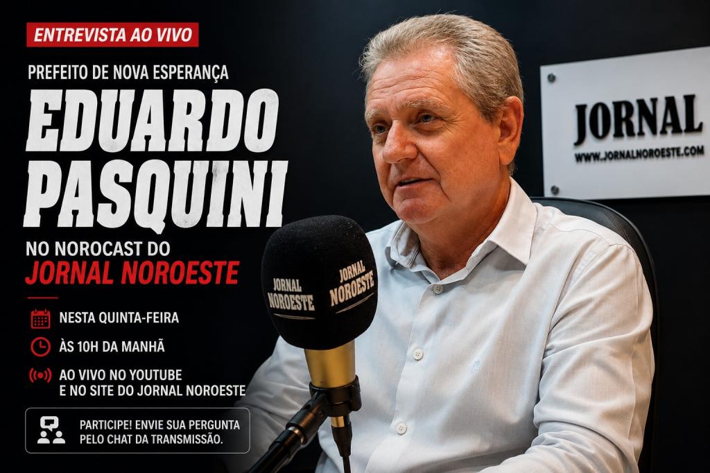 Prefeito Eduardo Pasquini participa de entrevista ao vivo no Norocast nesta quinta...