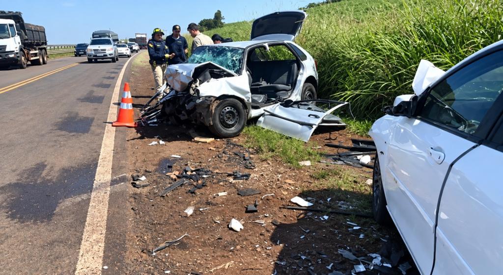 Colisão frontal deixa sete pessoas feridas na BR-369, entre Jandaia...