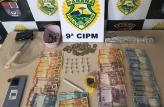 Homem é preso por tráfico de drogas durante operação da Polícia Militar em Santa Fé - capa