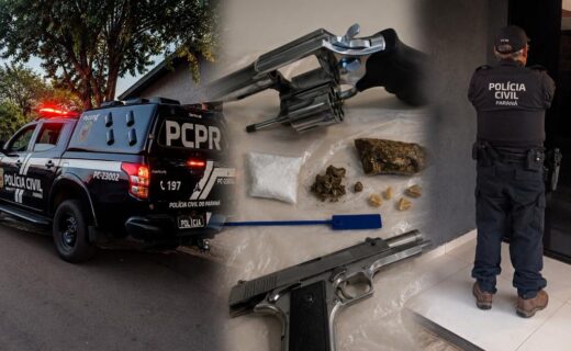 Operação da Polícia Civil mira investigação de homicídios e resulta em apreensão de armas e drogas em Santa Fé e Lobato - capa