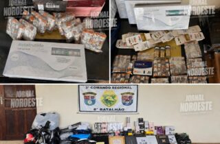 Nova Esperança: PM intercepta carga com eletrônicos, medicamentos e mais de 100 garrafas de vinho na PR-463 - capa