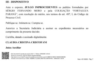Justiça Eleitoral nega pedido do PL e mantém válida associação de Moro com voto em Flavio Dino - capa