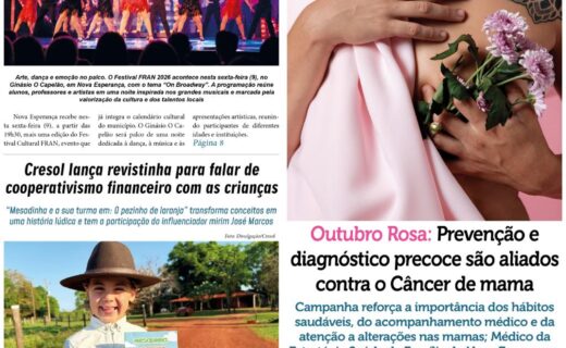 Jornal Noroeste - edição Nº1843 desta sexta-feira, 09 de outubro de 2026 - capa